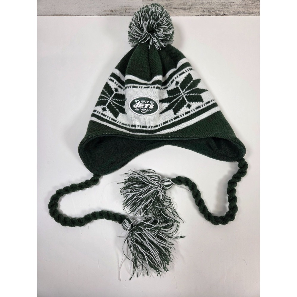 New Era NFL New York Jets Knit Winter Beanie Hat One Size Tassels